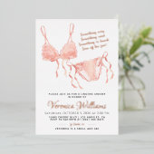 Lingerie Blush Vrijgezellenfeest Folie Uitnodiging (Staand Voorkant)