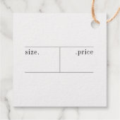 Lingerie Boutique Clothing Label Price Hang Label (Achterkant)