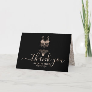 Lingerie Boutique Logo Business Bedankt Kaart