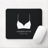 Lingerie Boutique Logo Modern Black and White Muismat (Met muis)