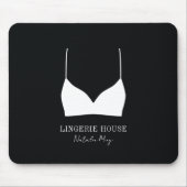Lingerie Boutique Logo Modern Black and White Muismat (Voorkant)