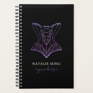 Lingerie Boutique Logo Paarse Glitter Planner