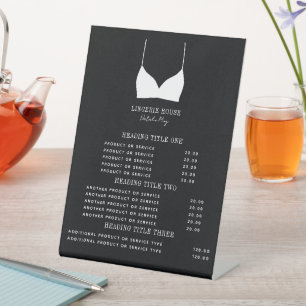 Lingerie Boutique Logo Pricing & Services Reclamebord Met Voetstuk