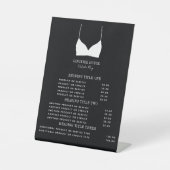 Lingerie Boutique Logo Pricing & Services Reclamebord Met Voetstuk (Voorkant)