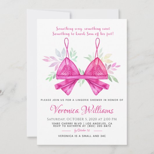 Lingerie Bridal Shower Kaart (Voorkant)