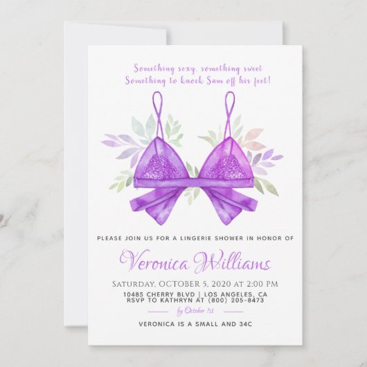 Lingerie Bridal Shower Kaart (Voorkant)