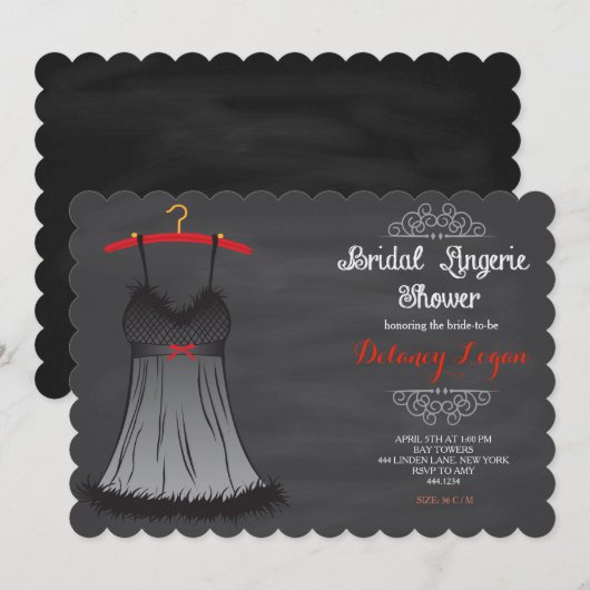 Lingerie Bridal Shower-uitnodigingen Kaart (Voorkant / Achterkant)