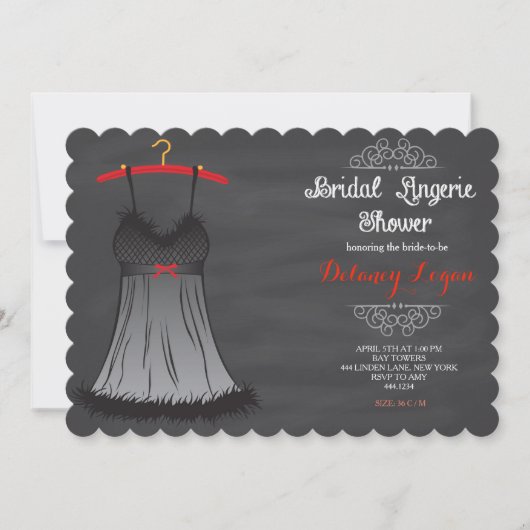Lingerie Bridal Shower-uitnodigingen Kaart (Voorkant)