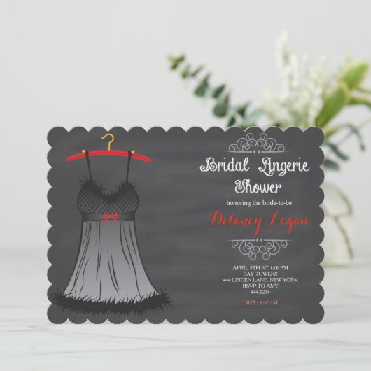 Lingerie Bridal Shower-uitnodigingen Kaart (Staand voorkant)