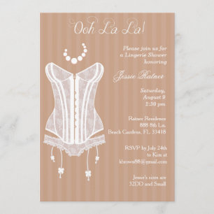 Lingerie Bridal Shower-uitnodigingen Kaart
