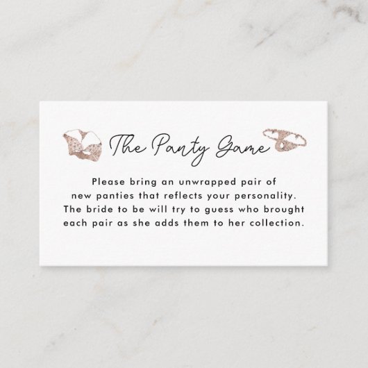 Lingerie Bruids douche De Broekje Spel Kaarten (Voorkant)