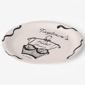 Lingerie bruids douche gegolfde rand schets papieren bordje (Gekanteld)