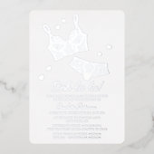 Lingerie Bruidsfeest Borstrok Vrijgezellenfeest On Folie Uitnodiging (Voorkant)