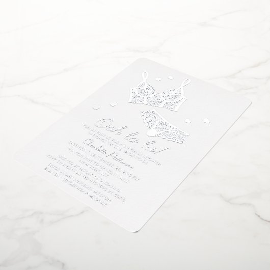 Lingerie Bruidsfeest Borstrok Vrijgezellenfeest On Folie Uitnodiging (Gedraaid)