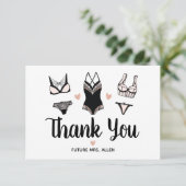 Lingerie Bruidsmeisjes Uitnodiging Platte Dankjewe (Staand voorkant)