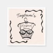 Lingerie bruidsshower golvende rand schets servet (Voorkant)