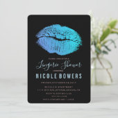 Lingerie Bruiloft Blauwe Lippen Uitnodiging (Staand voorkant)