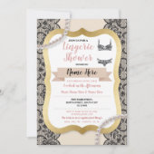 Lingerie Bruiloft Goud Crème Kant BH Parels Kaart (Voorkant)