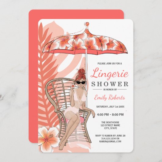 Lingerie Bruiloft Roodharige Bruid Kaart (Voorkant / Achterkant)