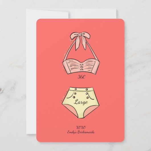 Lingerie Bruiloft Roodharige Bruid Kaart (Achterkant)