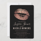 Lingerie Bruiloft Roze Gouden Lippen Uitnodiging (Voorkant)