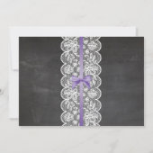 Lingerie Bruiloft Uitnodiging Paarse Lace (Achterkant)