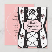 Lingerie Bruiloftsfeest Vintage Corset Uitnodiging (Voorkant / Achterkant)