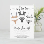 Lingerie Bruiloftsfeest, Zwart, Taupe, Blauw, Brui Kaart (Staand voorkant)