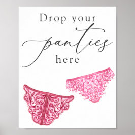 Lingerie Bruiloftsspellen Laat Je Slipje Hier Hang Poster