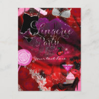 Lingerie & Candy Feest Meisjes Uitnodiging Flyer