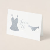 Lingerie design vrijgezellenfeest folie kaarten (Voorkant)