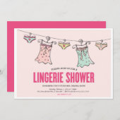 Lingerie Douche Bachelorette Party Trouwdouche Kaart (Voorkant / Achterkant)