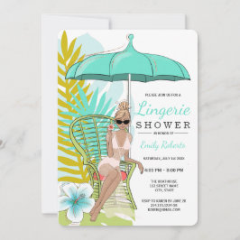 Lingerie Douche Blonde Bruid Kaart