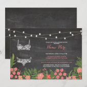 Lingerie Douche Bruids Bachelorette Koraal Uitnodi Kaart (Voorkant / Achterkant)