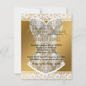 Lingerie Douche Bruids Bachelorette Party Goud Kaart (Voorkant)