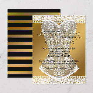 Lingerie Douche Bruids Bachelorette Party Goud Kaart