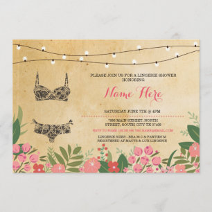 Lingerie Douche Bruids Bachelorette Party Uitnodig Kaart