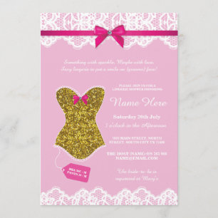 Lingerie Douche Bruids Party Goud Roze Corset Kaart