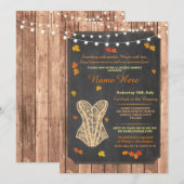 Lingerie Douche Bruids Party Herfst Corset Uitnodi Kaart (Voorkant / Achterkant)