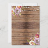 Lingerie Douche Bruids Party Hout Bloemen Uitnodig Kaart (Achterkant)