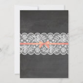 Lingerie Douche Bruids Party Koraal Kant Uitnodige Kaart (Achterkant)