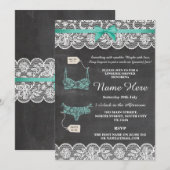 Lingerie Douche Bruids Party Krijt Kant Uitnodigen Kaart (Voorkant / Achterkant)