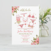 Lingerie Douche Bruidsfeest Bloemen Vrouwelijk Roz Kaart (Staand voorkant)