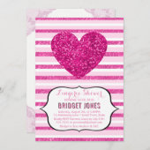 Lingerie Douche Bruidsfeest Roze Glitter Hart Kaart (Voorkant / Achterkant)