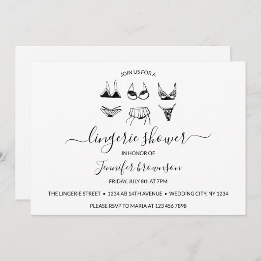 Lingerie douche kaart (Voorkant / Achterkant)