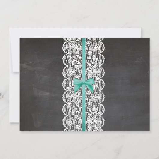 Lingerie Douche Nodig Mint Bruids Party Kant Kaart (Achterkant)