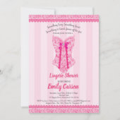 Lingerie douche. Oppervlakteroze elegante bruidspa Kaart (Voorkant)