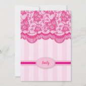 Lingerie douche. Oppervlakteroze elegante bruidspa Kaart (Achterkant)