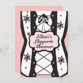 Lingerie Douche Party  Corset Uitnodiging (Voorkant / Achterkant)
