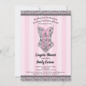 Lingerie douche. Roze elegante bruidpartij Kaart (Voorkant)